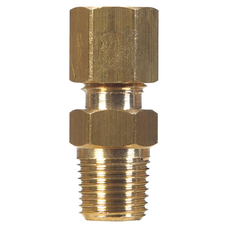 0 - 1/2 in. Compression X 3/8 in. D Male Brass Connector - Case of 5