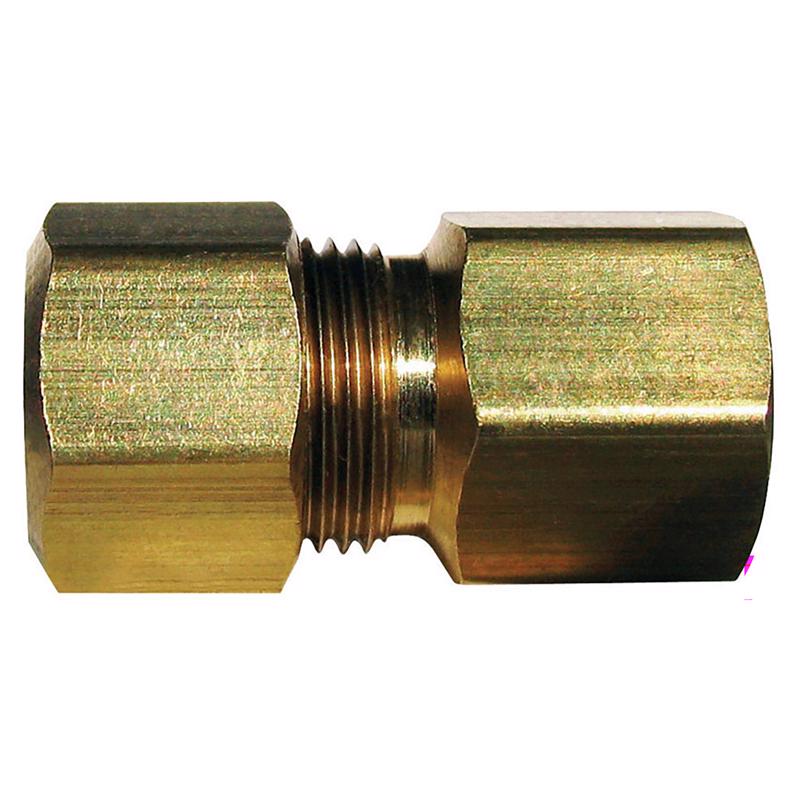 0 - 3/8 in. Compression X 1/2 in. D Female Brass Coupling - Case of 5