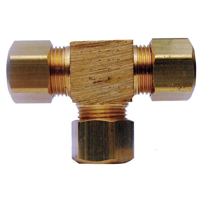 0 - 1/4 in. Compression X 1/4 in. D Compression Yellow Brass Tee - Case of 5