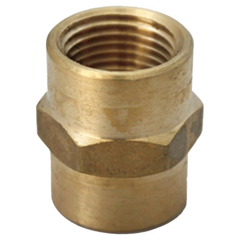 0 - 1/2 in. FPT X 3/8 in. D FPT Yellow Brass Reducing Coupling - Case of 5
