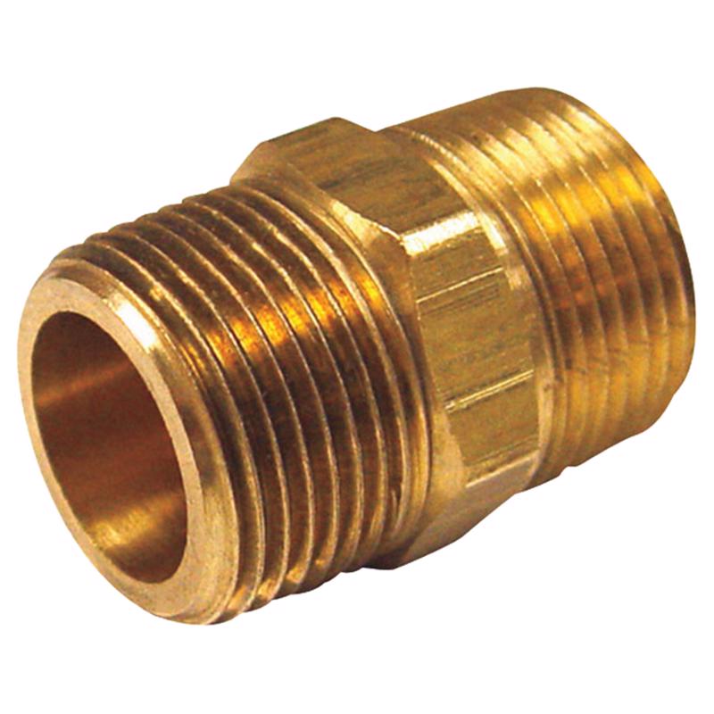 0 - 1/4 in. MPT X 1/8 in. D MPT Brass Reducing Hex Nipple - Case of 5