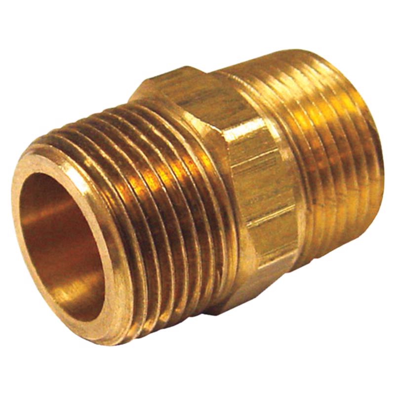 0 - 3/4 in. MPT X 1/2 in. D MPT Brass Reducing Hex Nipple - Case of 5