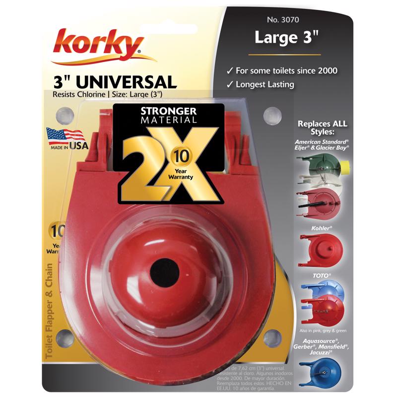 KORKY - Korky Toilet Flapper Red Rubber For Universal