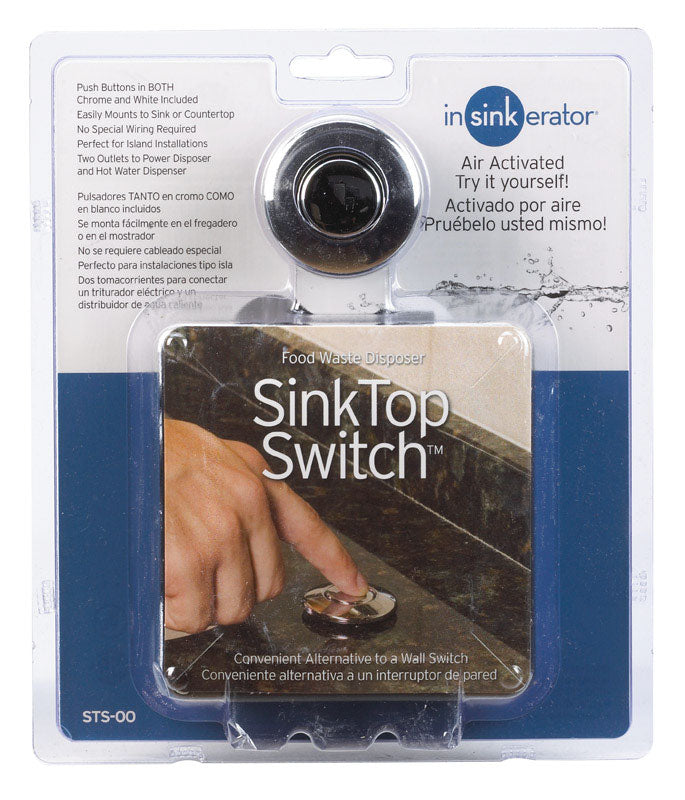 IN-SINK-ERATOR - InSinkErator Garbage Disposal Sink Top Switch Chrome/White Plastic