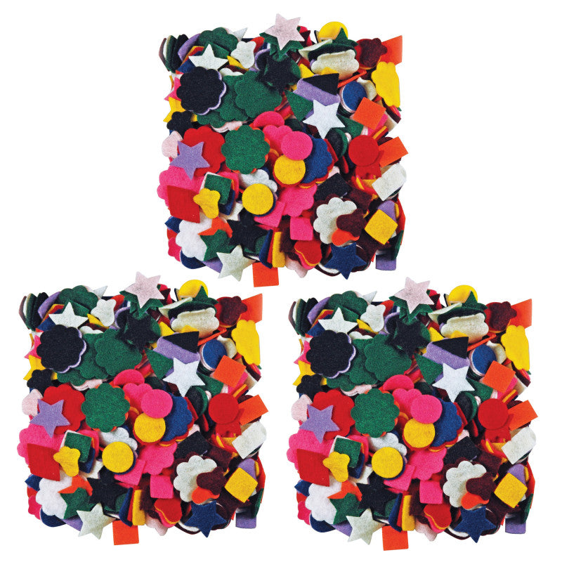 ROYLCO - Felt Shapes, 500 Per Pack, 3 Packs