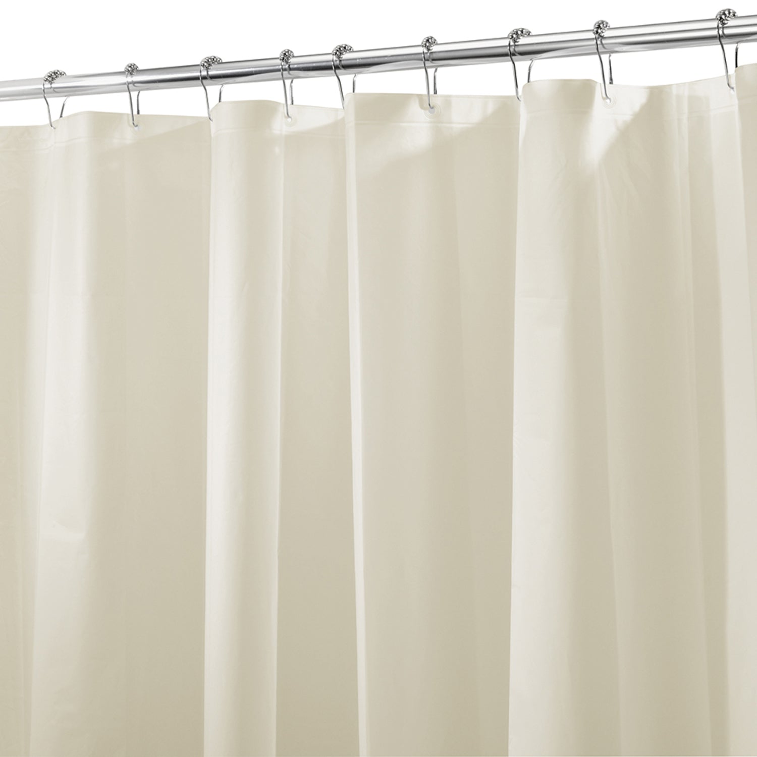 iDesign 72 in. H X 72 in. W Beige Solid Shower Curtain Liner PEVA