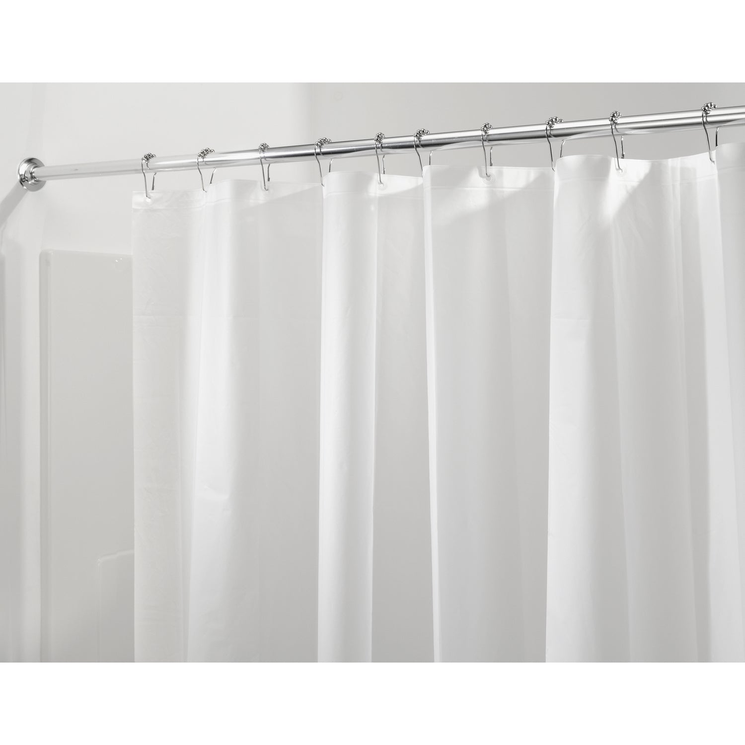 iDesign 72 in. H X 72 in. W Frosted Solid Shower Curtain Liner PEVA