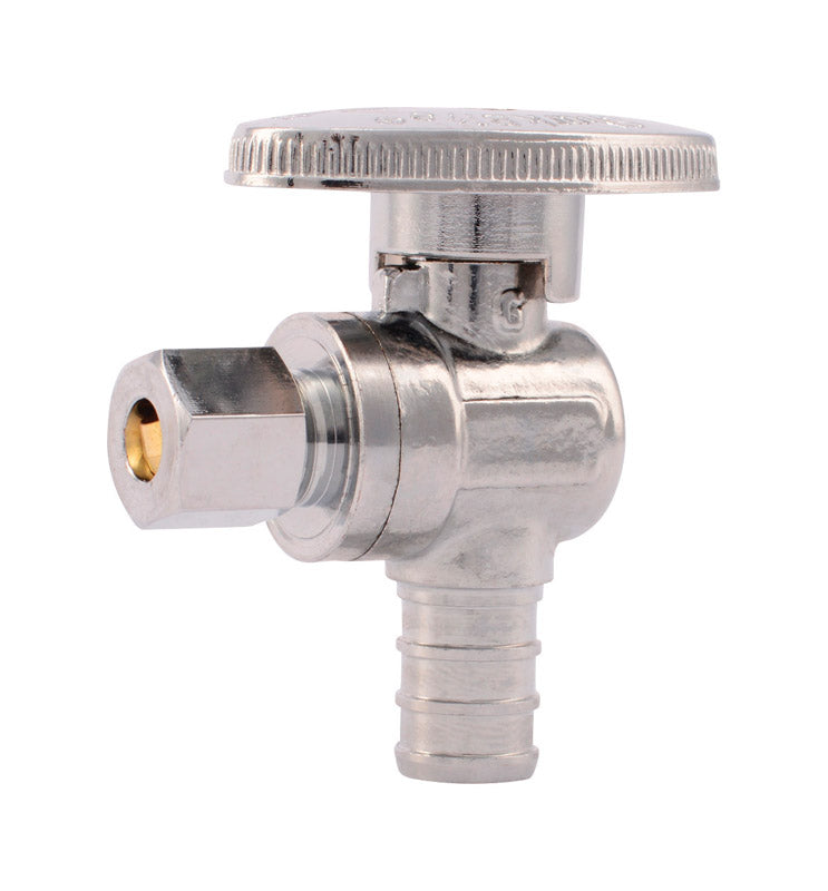 SHARKBITE - SharkBite 1/2 in. PEX Barb Compression Brass Quarter Turn Angle Stop Valve