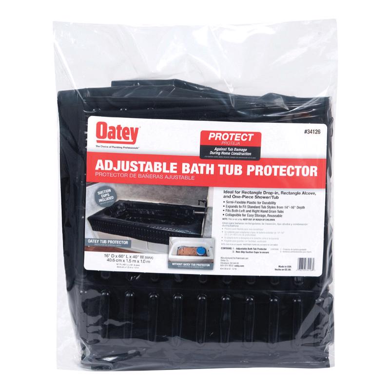OATEY - Oatey 2 H X 15 in. W X 15 in. L Black Adjustable Bathtub Protector