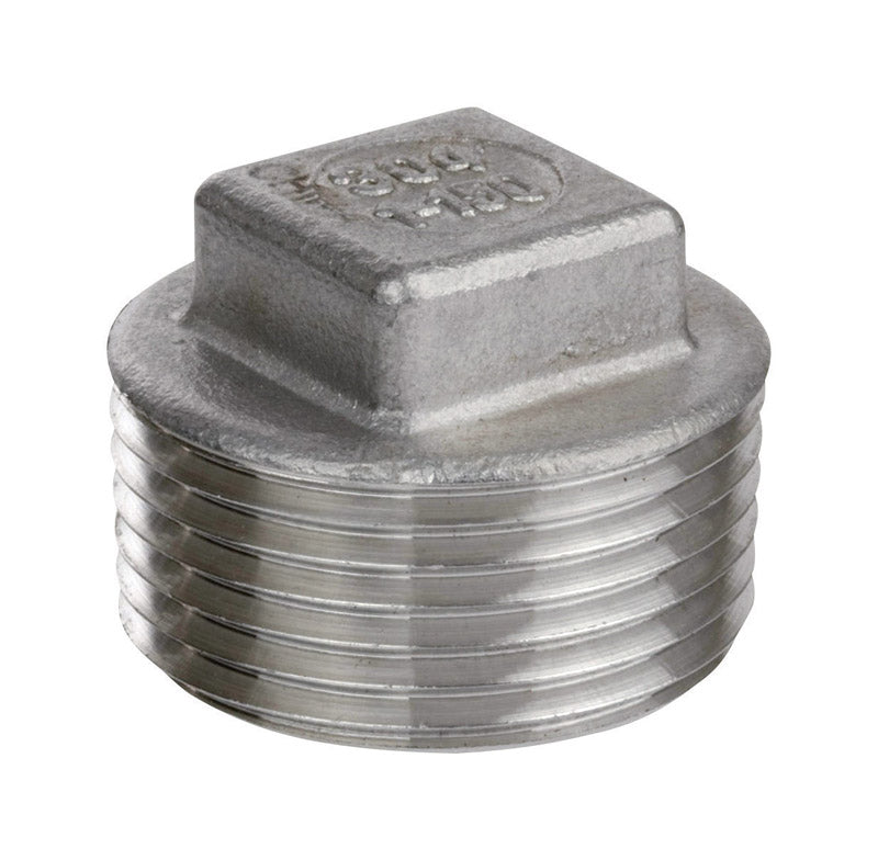 SMITH COOPER - Smith-Cooper 1-1/2 in. MIP Stainless Steel Square Head Plug