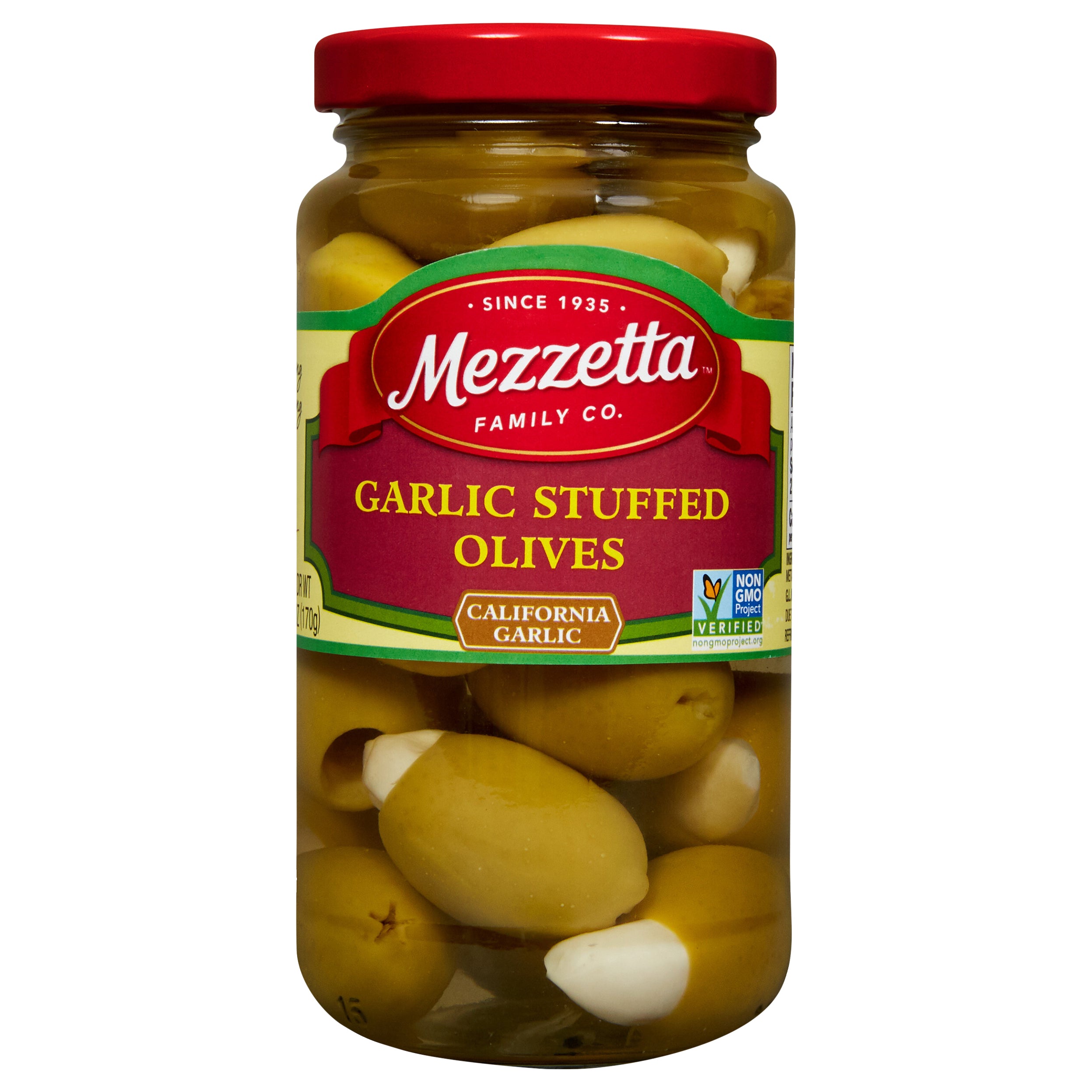 Mezzetta Garlic Stuffed Olives, 6 oz Dr. Wt. - Case of 6