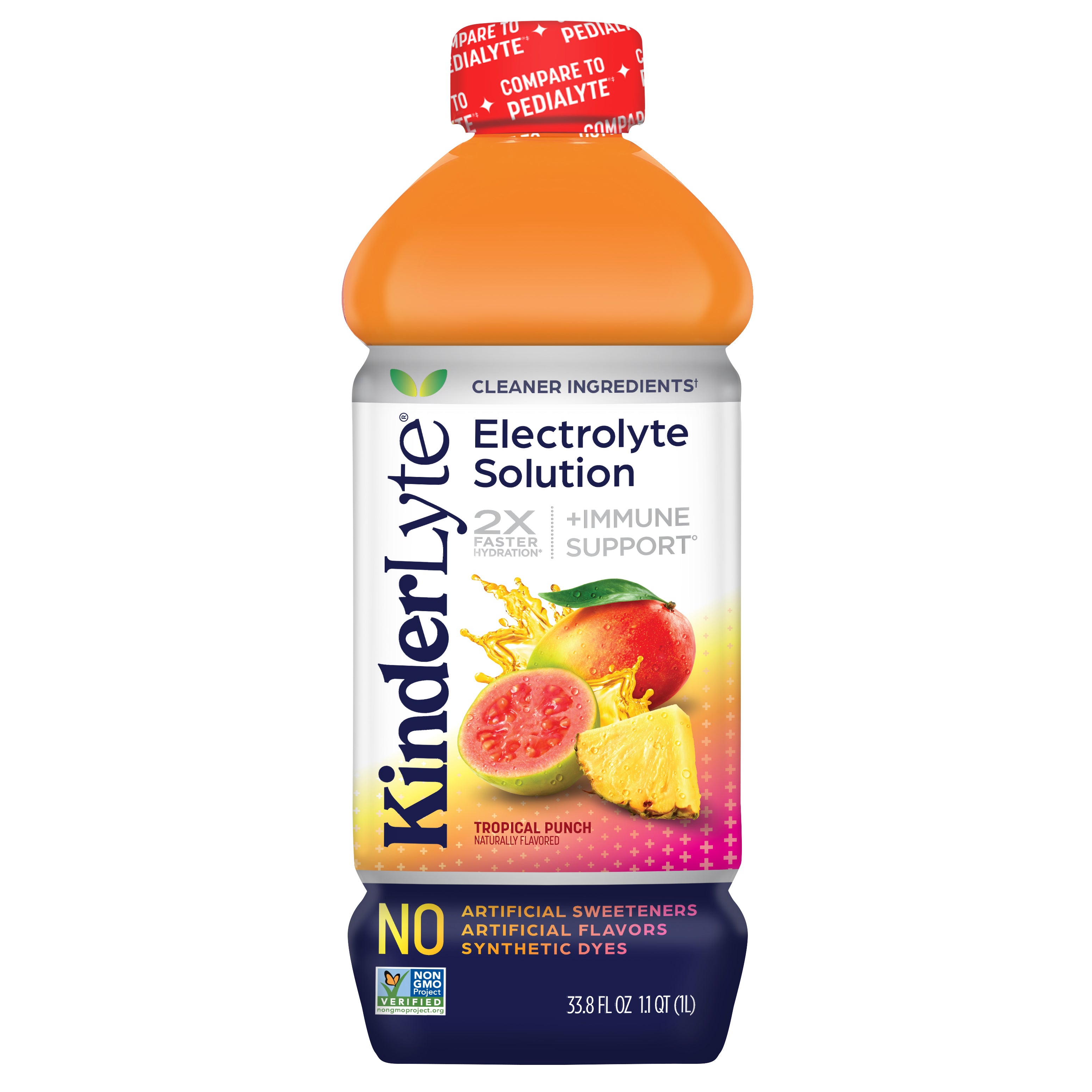 KinderLyte Tropical Punch Electrolyte Solution 33.8 fl oz - Case of 6