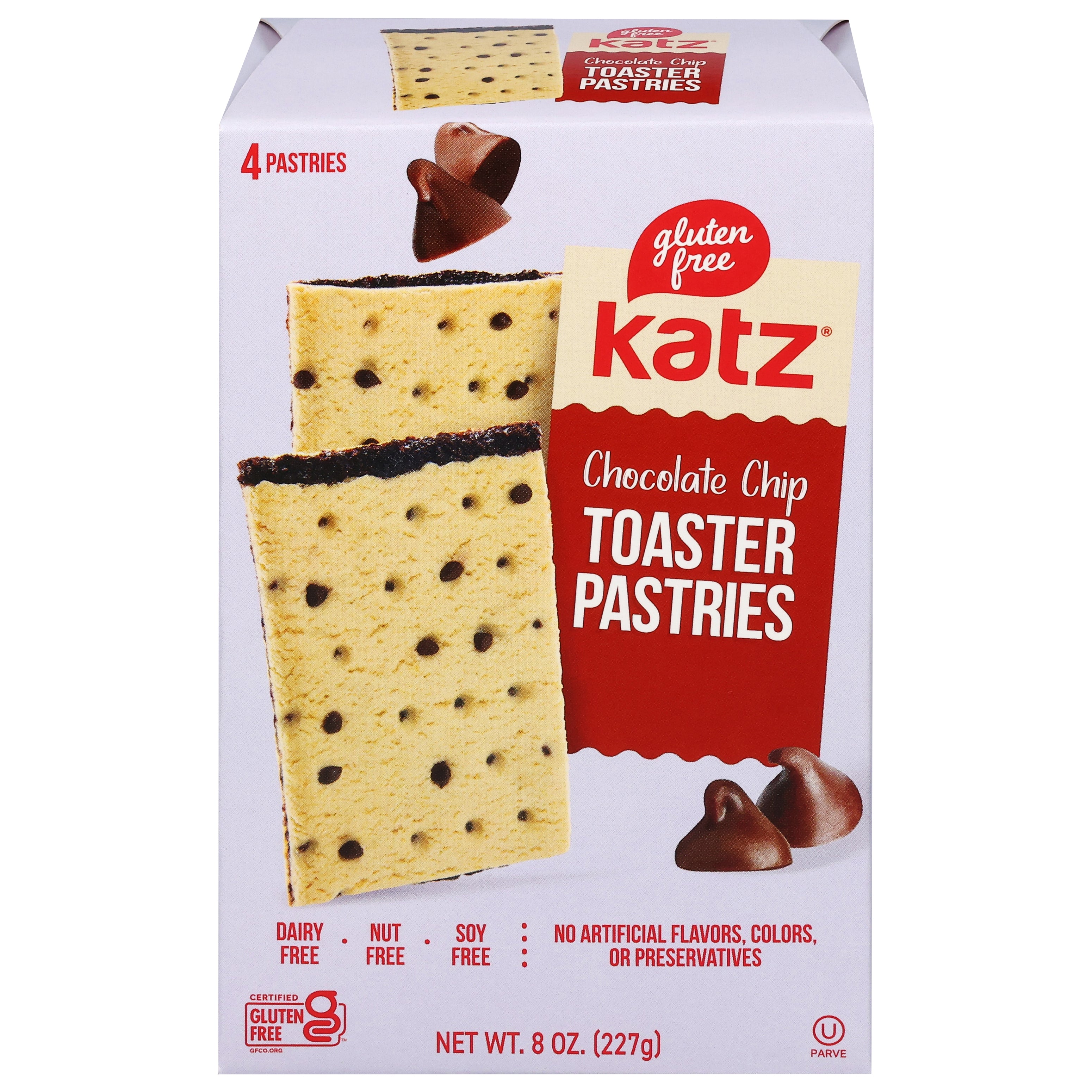 Katz Gluten Free Chocolate Chip Toaster Pastries 4 ea - Case of 6