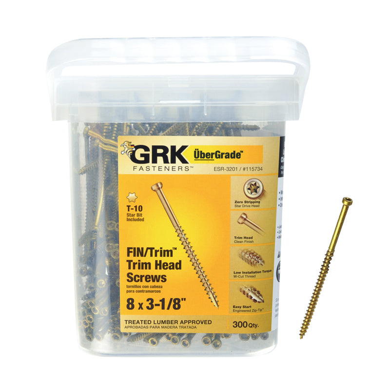 ITW - GRK Fasteners UberGrade No. 8 X 3-1/8 in. L Star Trim Head Construction Screws 300 pk