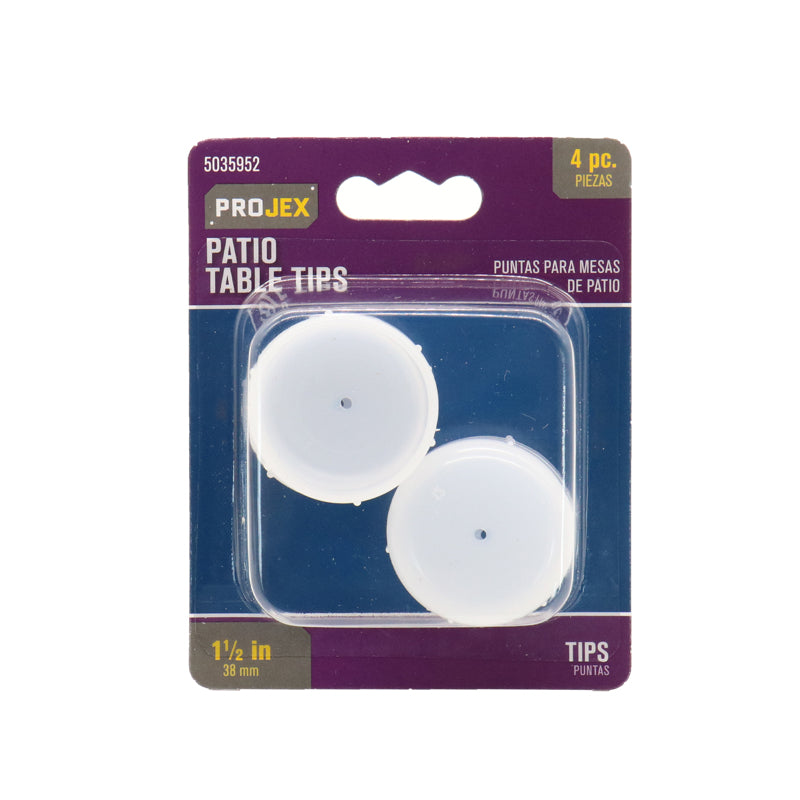 PROJEX - Projex Plastic Patio Table Tips White Round 1-1/2 in. W 4 pk