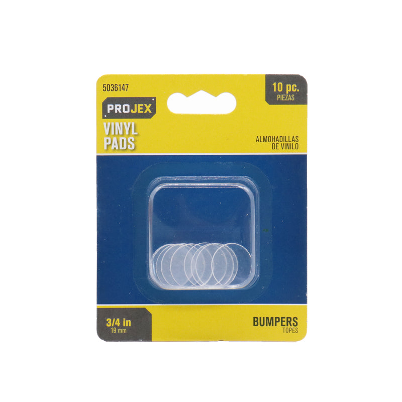 PROJEX - Projex Vinyl Protective Pad Clear Round 3/4 in. W 10 pk