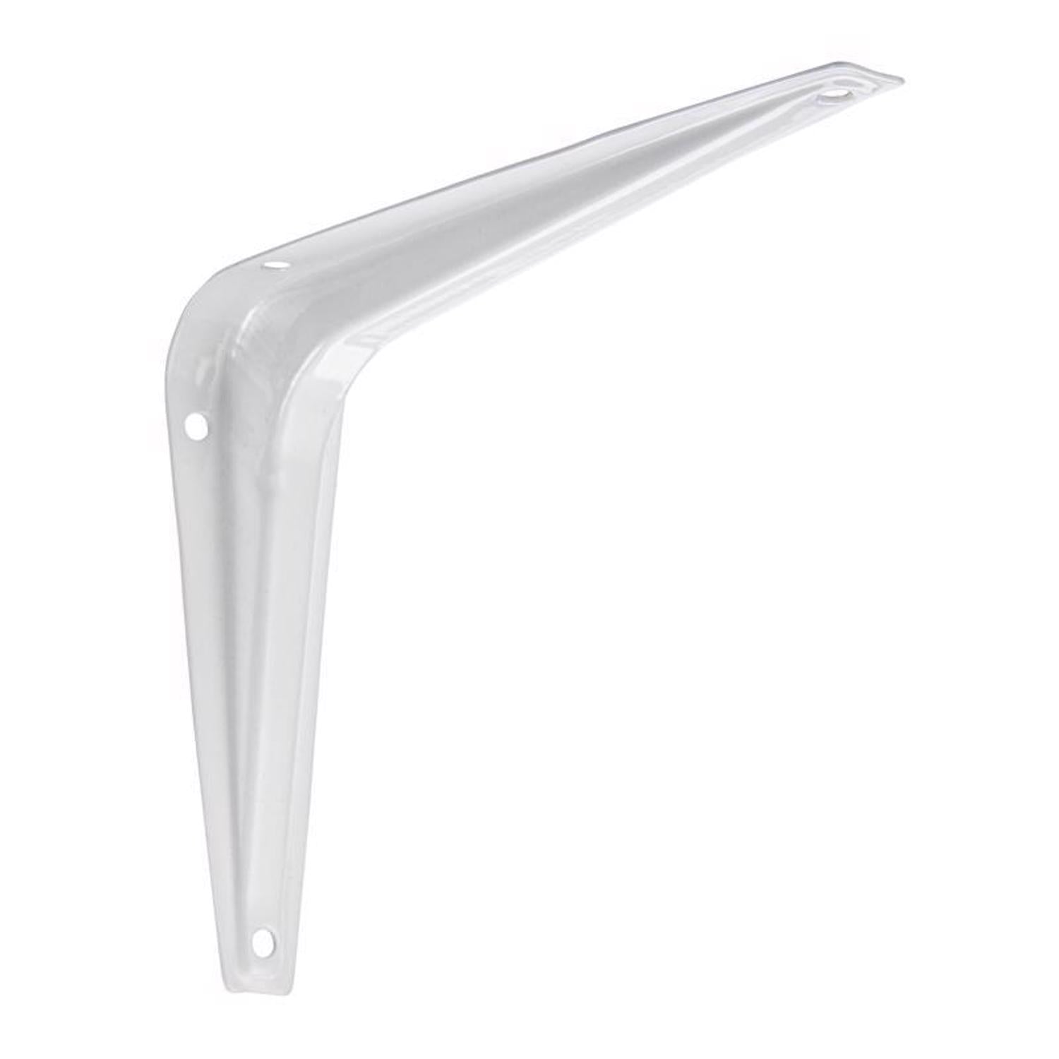 Hampton White Steel Shelf Bracket 18 Ga. 6 in. L 100 lb - Case of 10