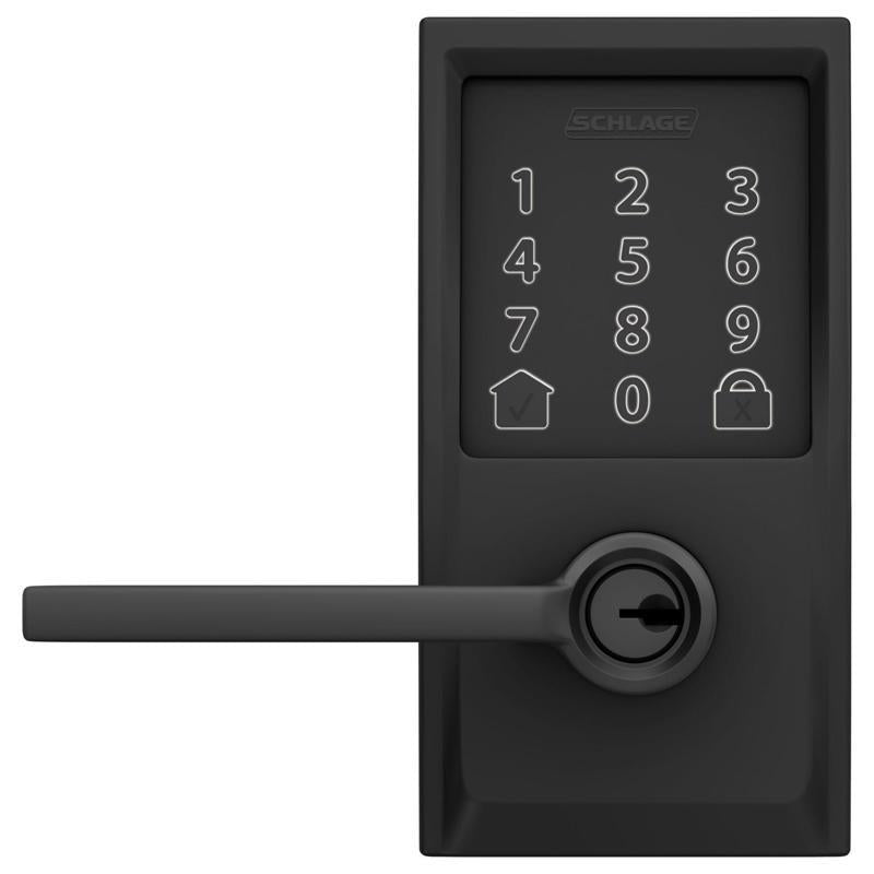 SCHLAGE - Schlage Encode Matte Black Metal WiFi Deadbolt with Latitude Lever