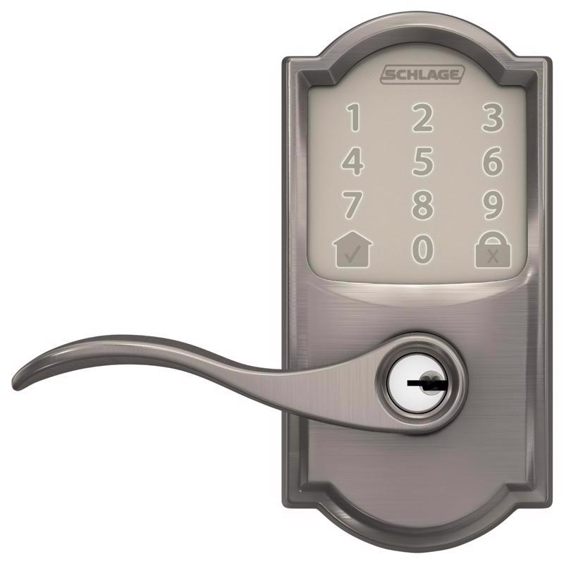 SCHLAGE - Schlage Encode Satin Nickel Metal WiFi Deadbolt with Accent Lever