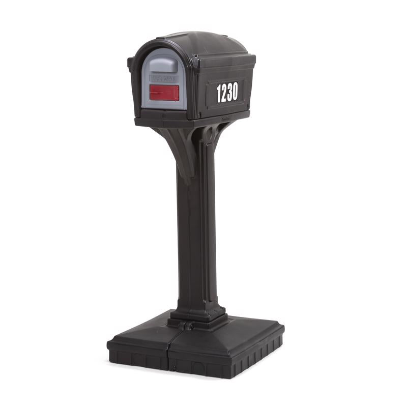 SIMPLAY3 - Simplay3 Polymer Post Mount Black Mailbox And Post