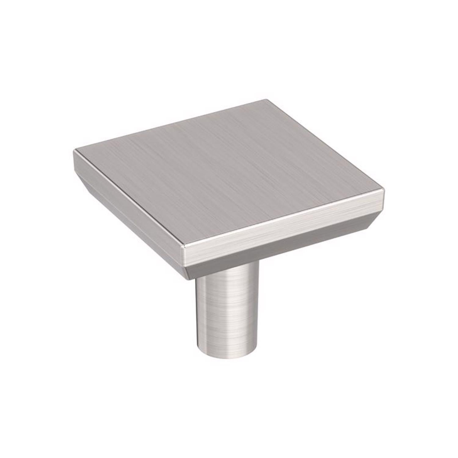 Amerock Chamfered Edge Contemporary Square Cabinet Knob 1 in. Satin Nickel 1 pk