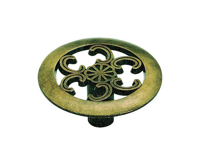 AMEROCK - Amerock Allison Round Cabinet Knob 1-1/2 in. D 3/4 in. Antique Brass 1 pk