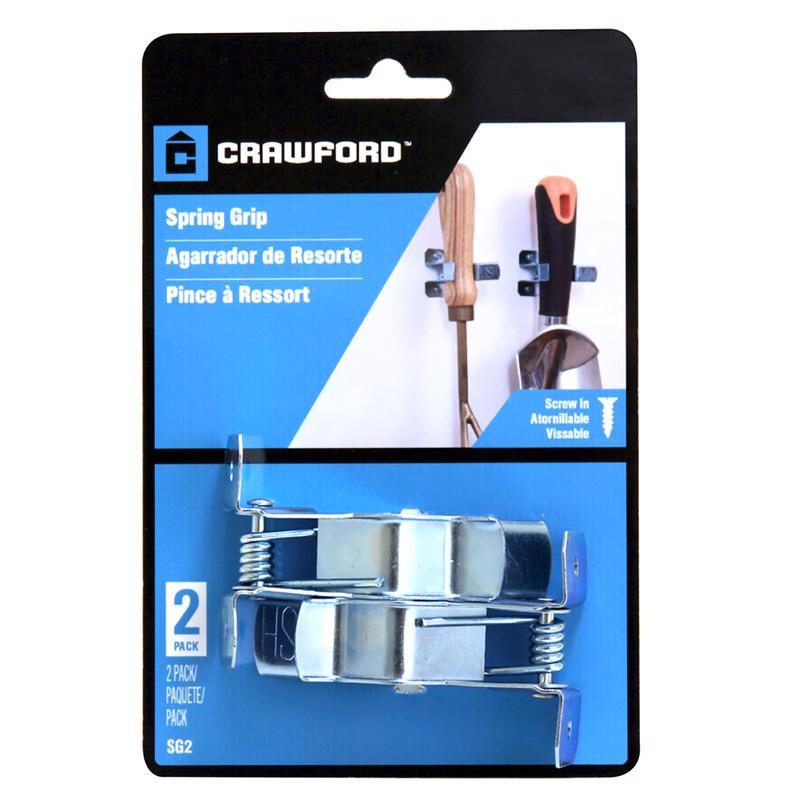 CRAWFORD - Crawford Zinc-Plated Silver Steel Spring Clip For 7/8 2 pk
