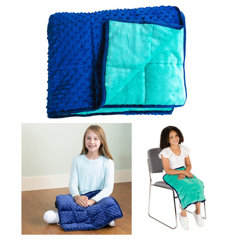 BOUNCYBAND - Soft Fleece Weighted 7lb Small Sensory Blanket for Kids, 56" x 36"
