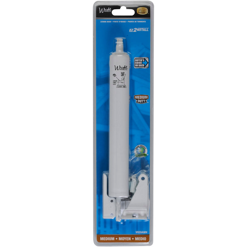 WRIGHT - Wright White Aluminum Pneumatic Door Closer