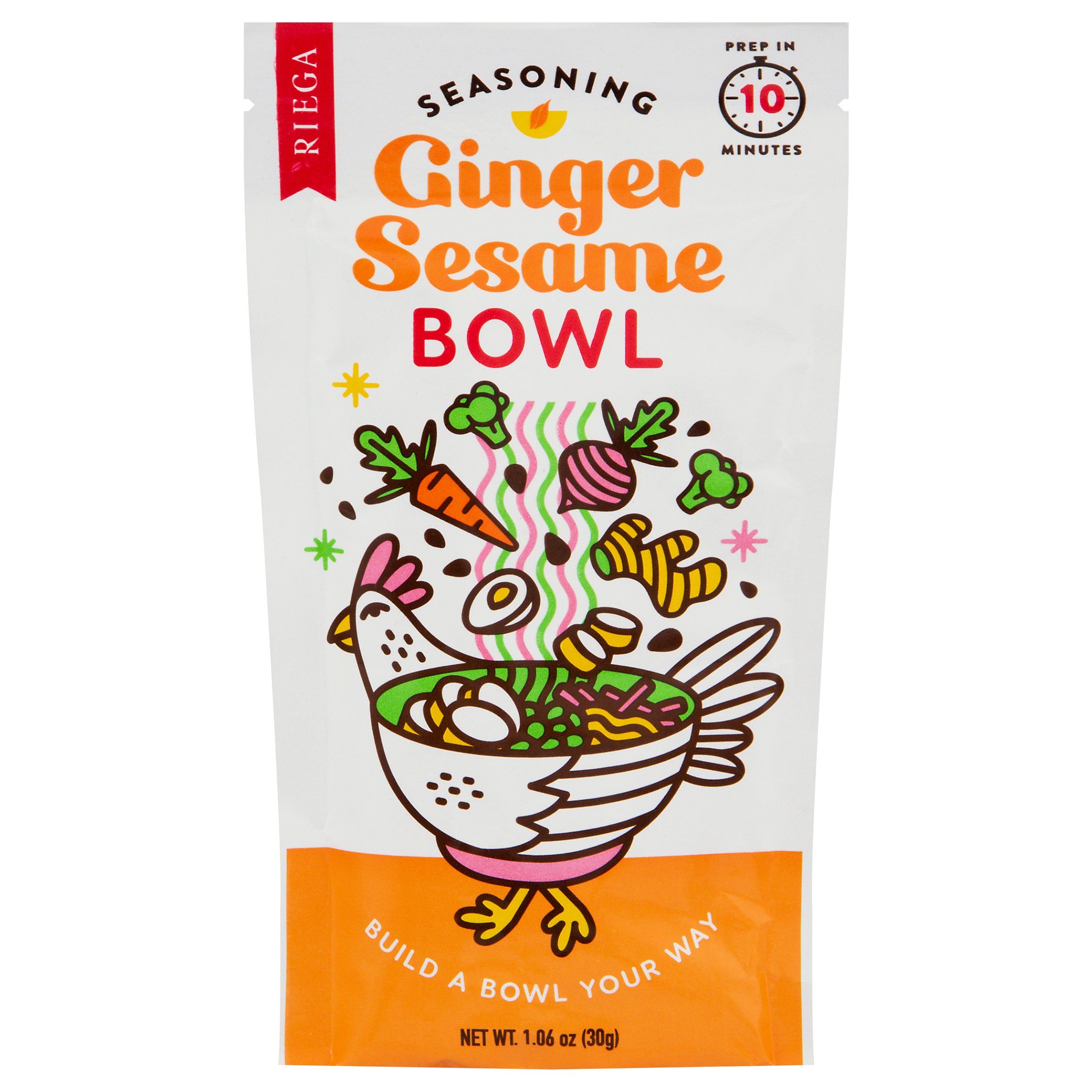 Riega Ginger Sesame Bowl Seasoning 1.06 oz - Case of 8