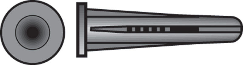 HILLMAN - Hillman .138 in. D X 3/4 in. L Plastic Flat Head Conical Anchor 80 pk - Case of 5