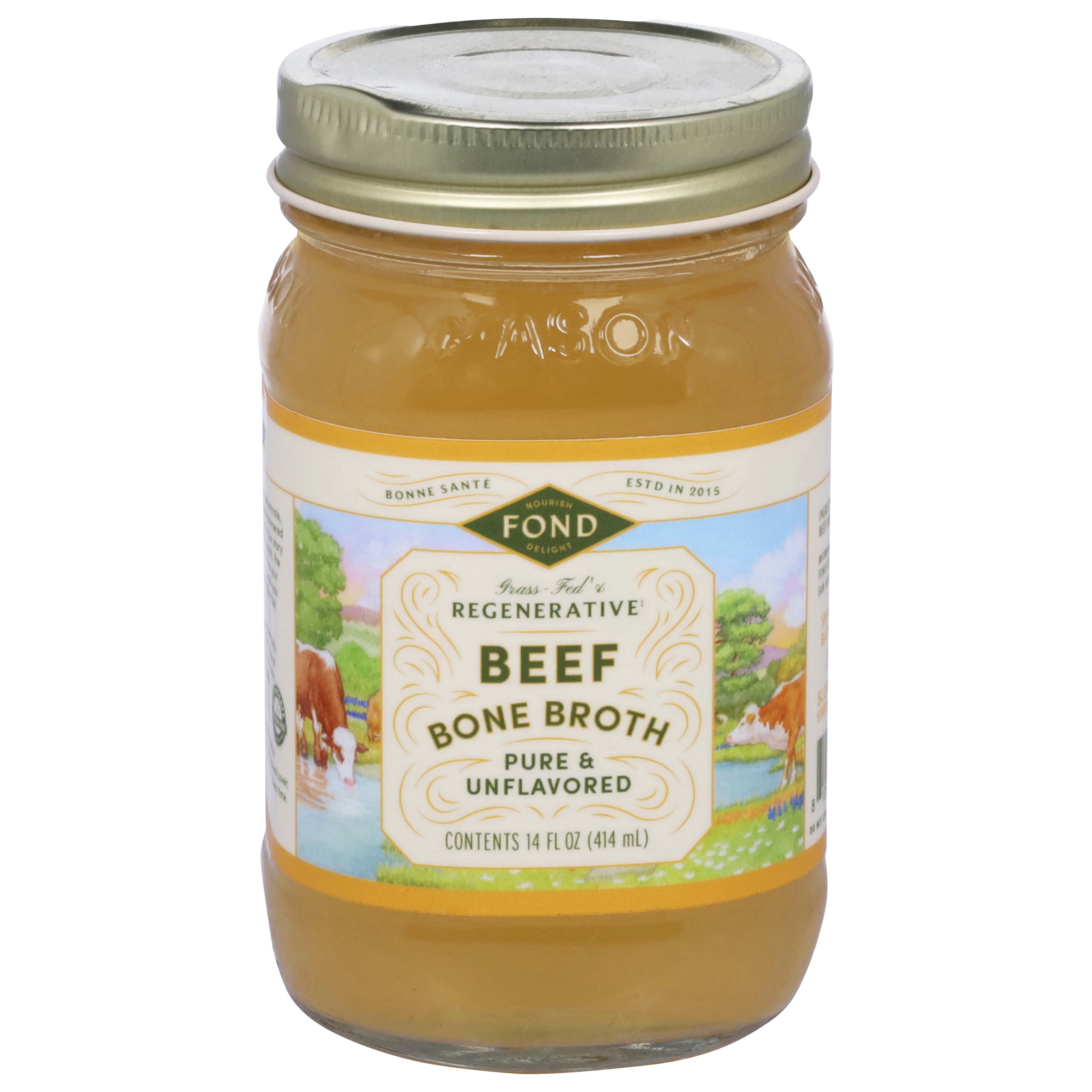 Fond Beef Pure & Unflavored Bone Broth 14 fl oz - Case of 4