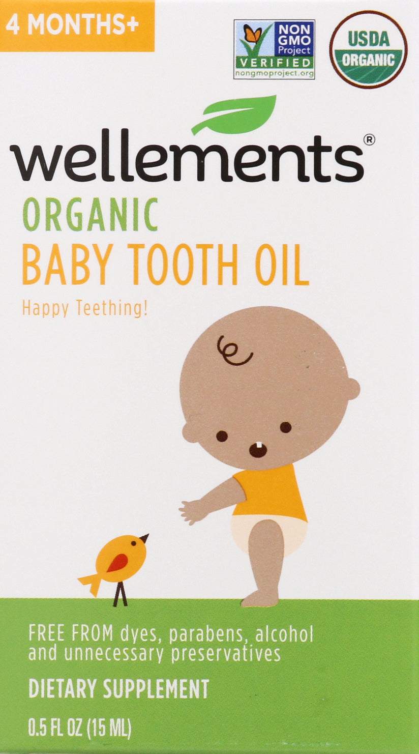 Wellements 4 Months+ Organic Baby Tooth Oil 0.5 oz - Case of 3