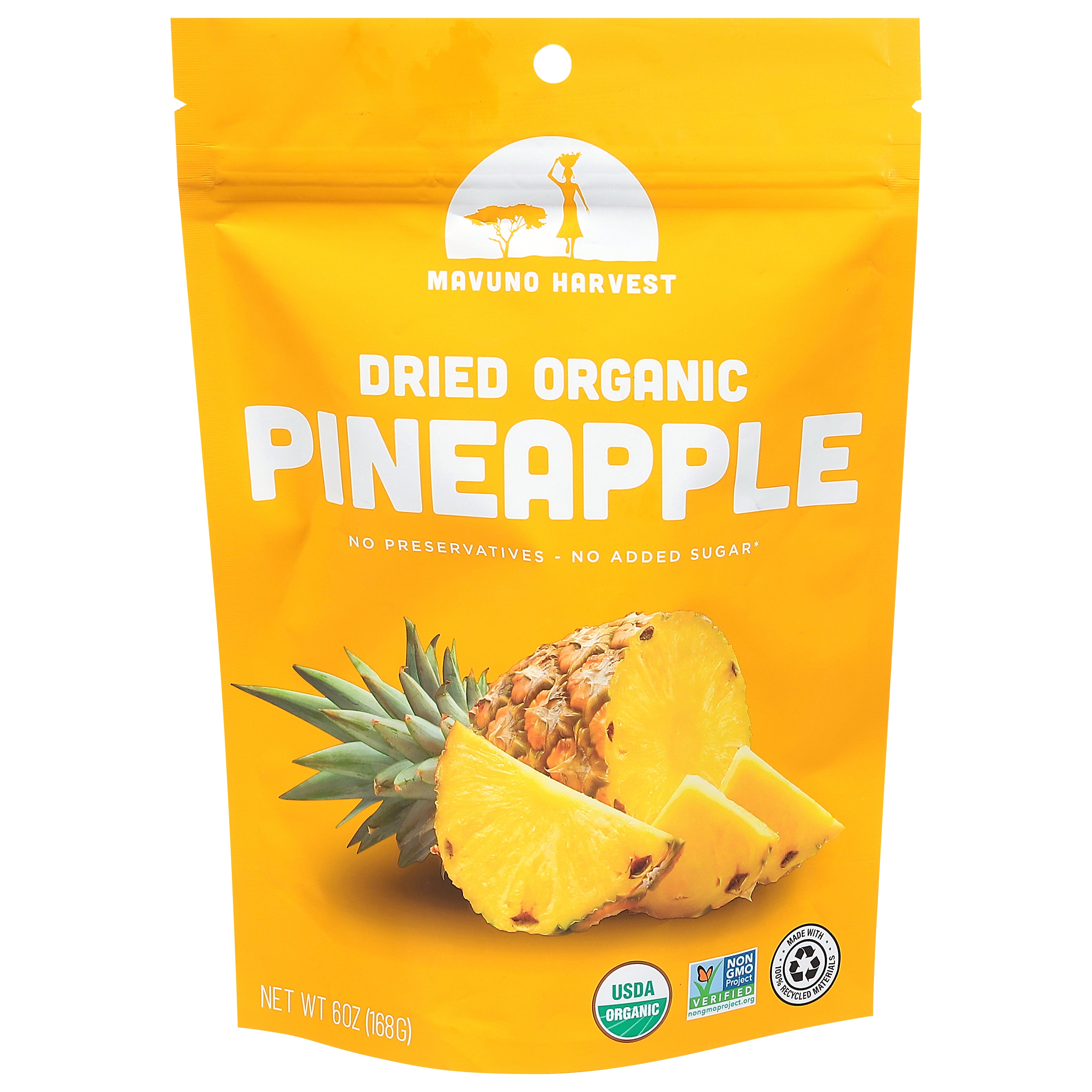 Mavuno Harvest Organic Dried Pineapple 6 oz - Case of 6