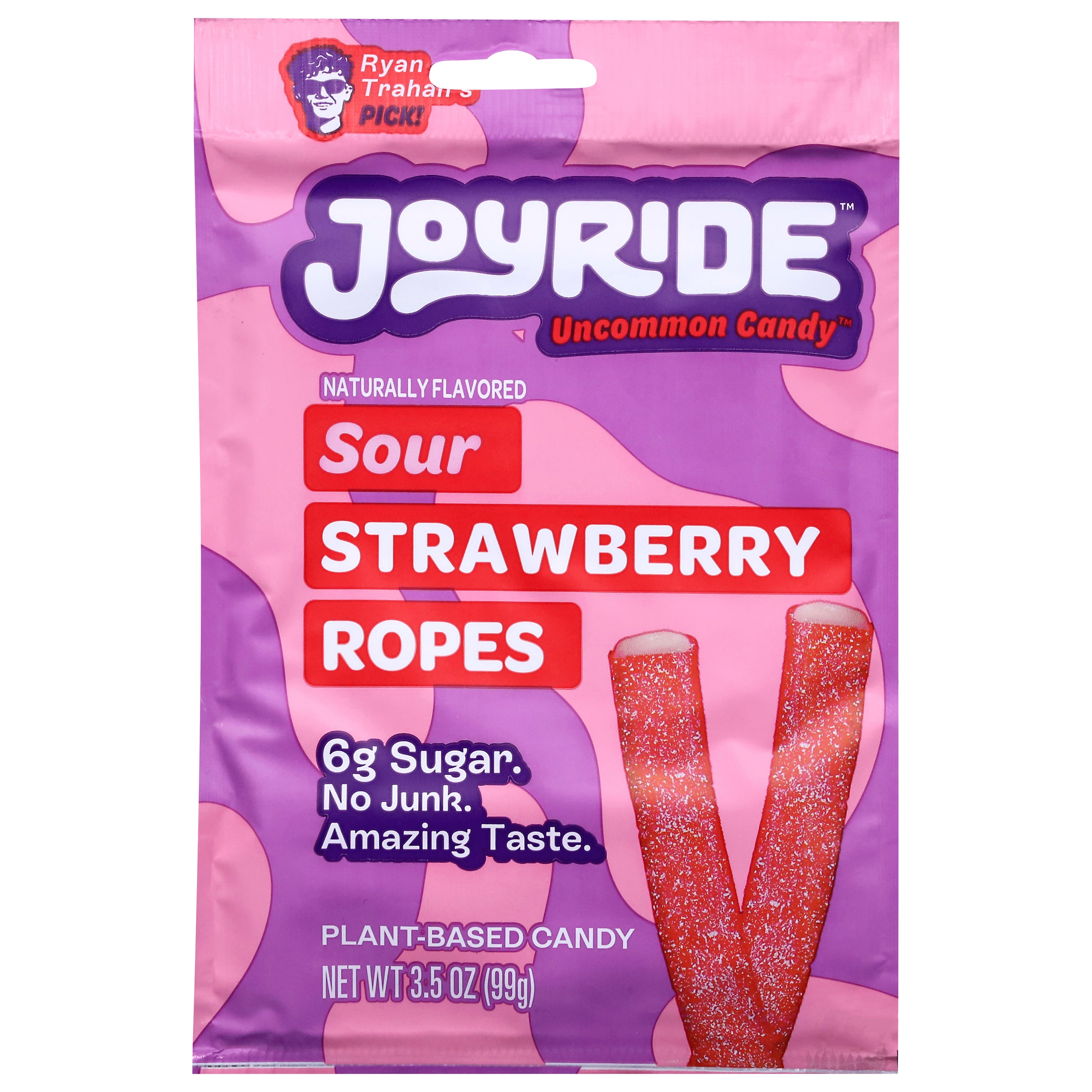 Joyride Uncommon Candy Sour Strawberry Ropes 3.5 oz - Case of 10