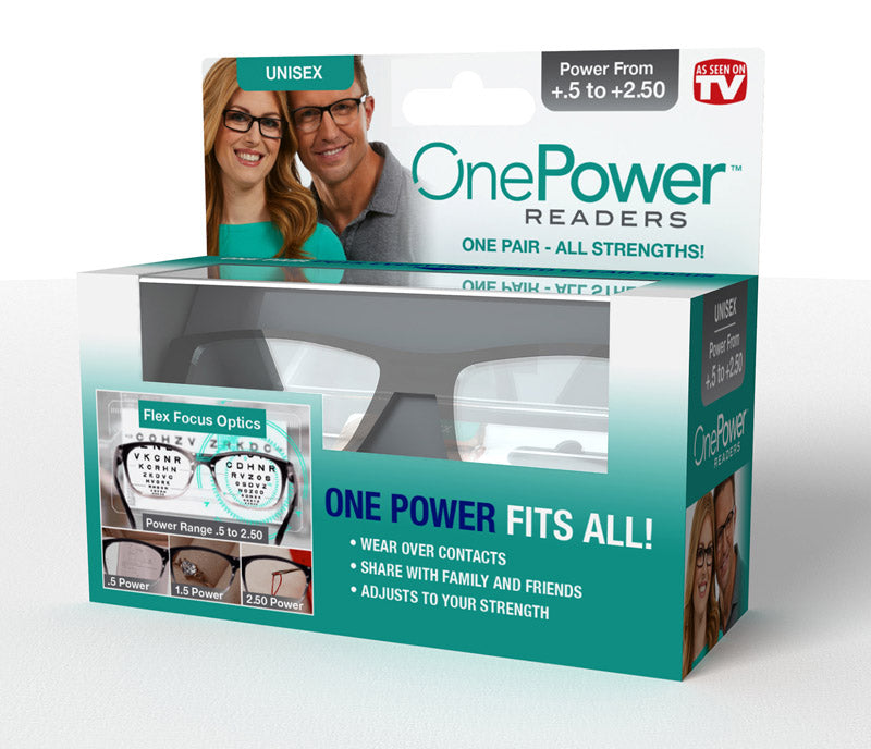 ONEPOWER - OnePower As Seen On TV Black Reading Glasses From +.5 - +2.5