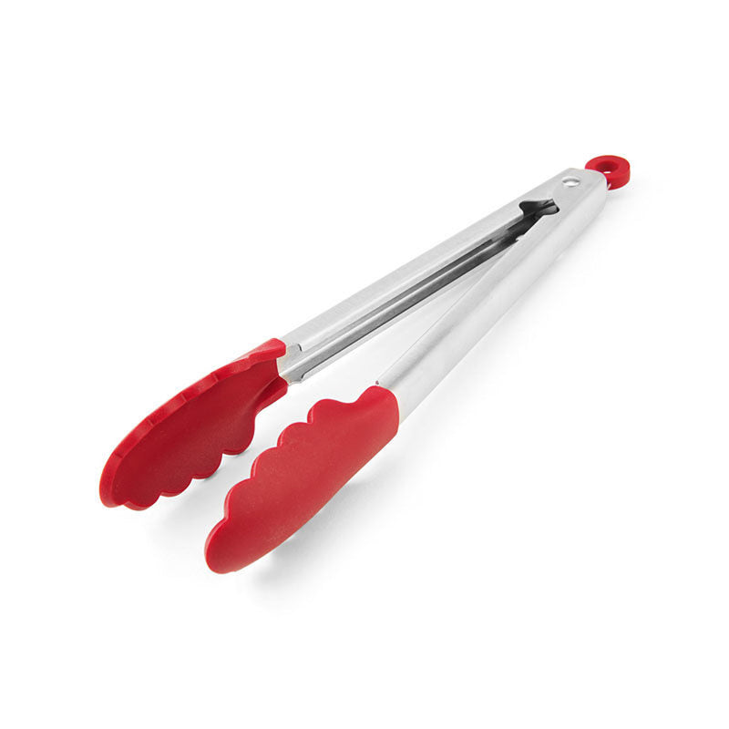 KITCHENAID - KitchenAid Silver/Red Silicone/Stainless Steel Tip Tongs