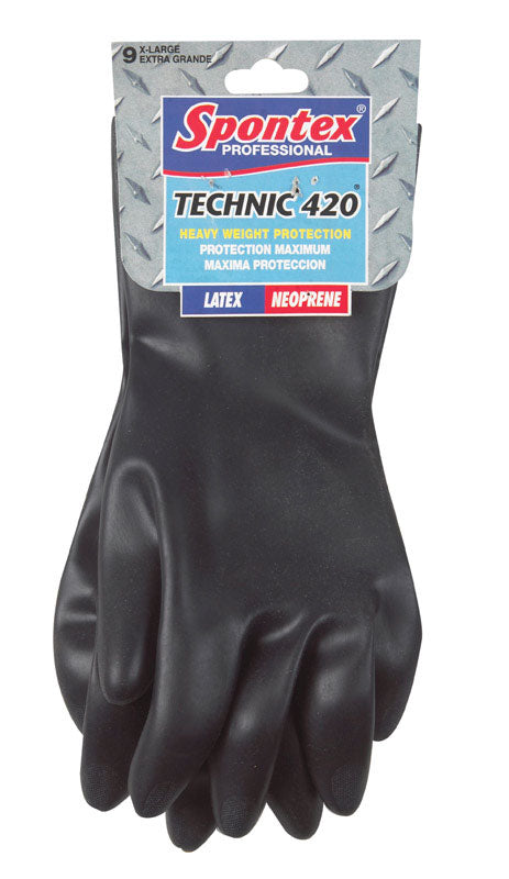 SPONTEX - Spontex Technic 420 Latex/Neoprene Gloves XL Black 1 pk