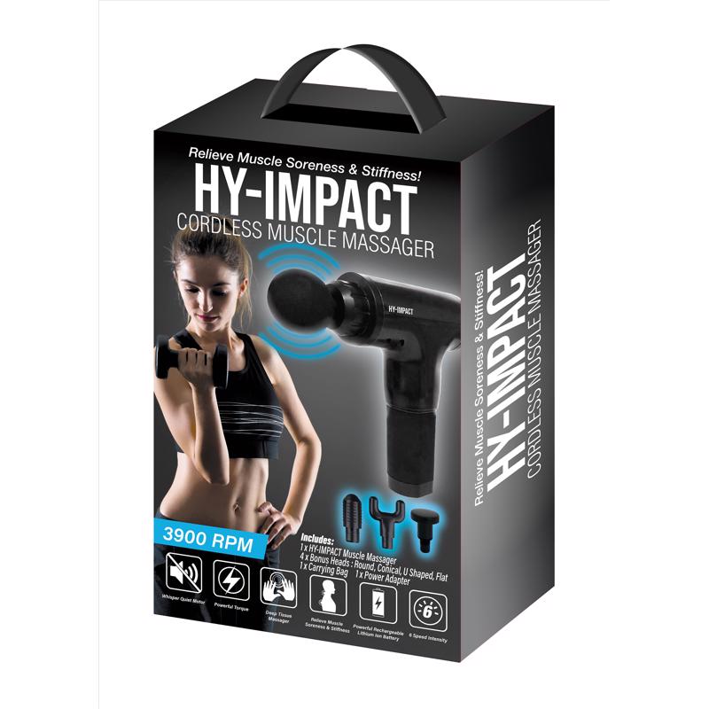 HY-IMPACT - HY-Impact Black Cordless Massager 1 pk