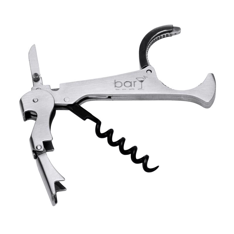 BARY3 - BarY3 Black/Silver Stainless Steel Waiter's Corkscrew