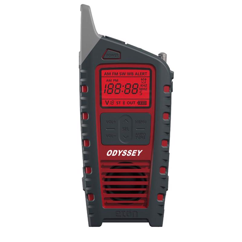 ETON - Eton Black/Red Alarm Clock With Weather Alert Digital Battery Operated