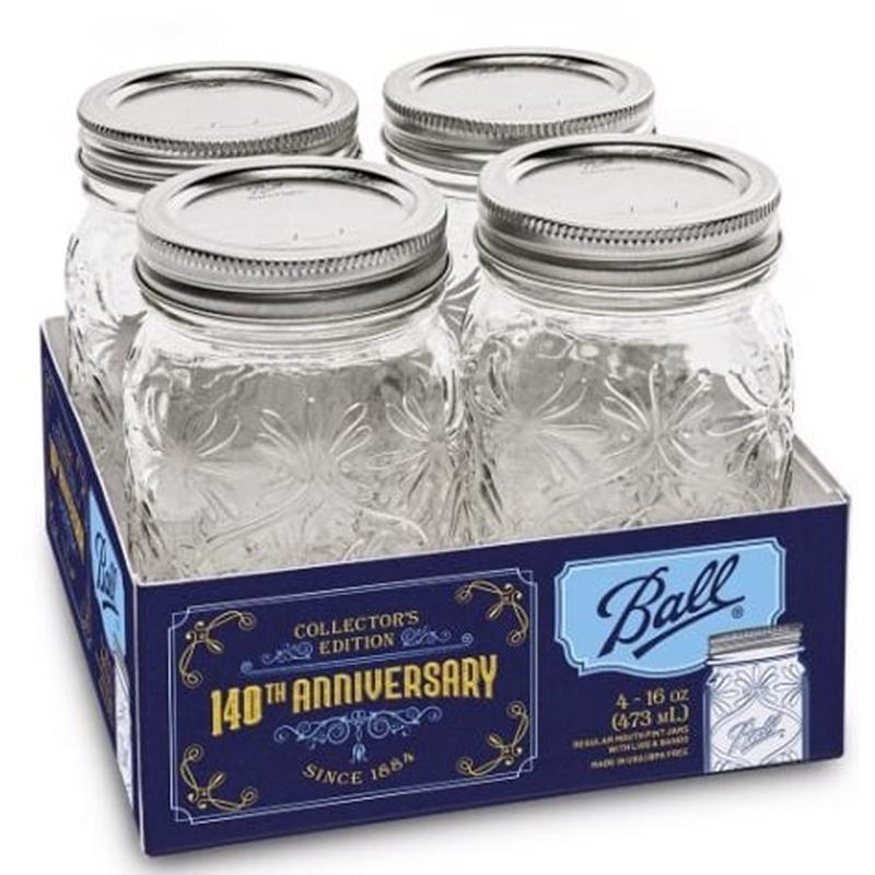 BALL - Ball 140th Anniversary Regular Mouth Commemorative Jar 1 pt 4 pk