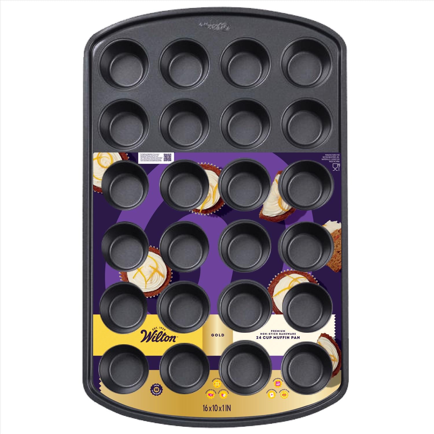 Wilton Gold 10 in. W X 16 in. L Mini Muffin Pan Black 1 pc