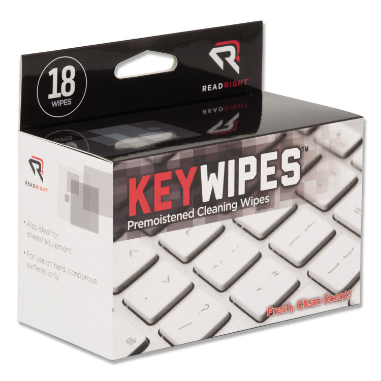 Read Right - KeyWipes Keyboard Wet Wipes, 6.88 x 5, 18/Box