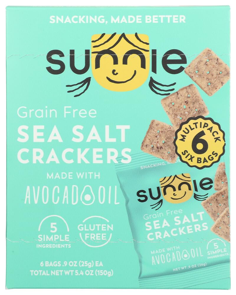 Sunnie - Sea Salt Crackers - 6 Bags - Case of 8 - 9 oz