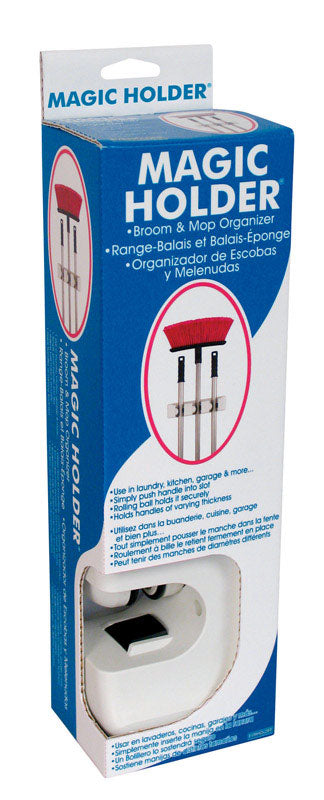 EVRI - Evri Magic Holder 3-9/32 in. H X 2-13/16 in. W X 12-9/16 in. L Plastic Broom/Mop Holder