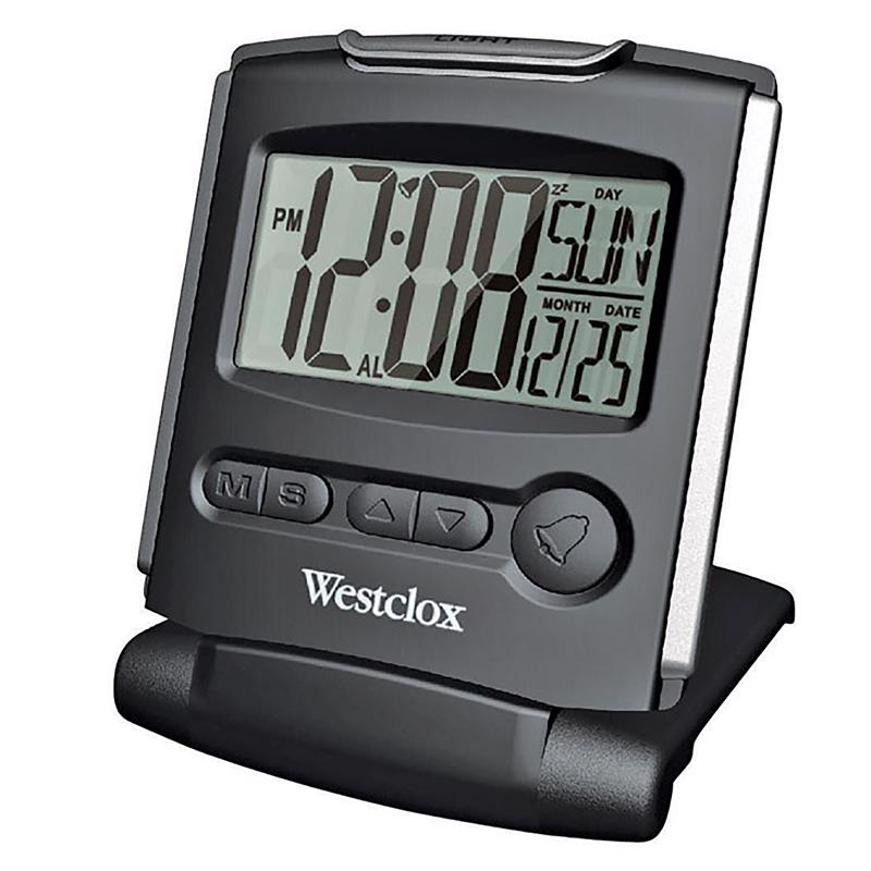 WESTCLOX - Westclox Black Travel Alarm Clock LCD