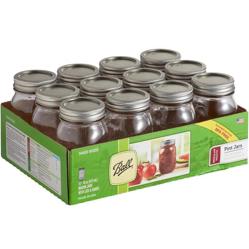 BALL - Ball Regular Mouth Mason Jar 16 oz 12 pk