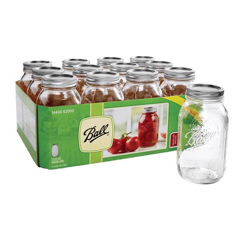 BALL - Ball Regular Mouth Mason Jar 32 oz 12 pk