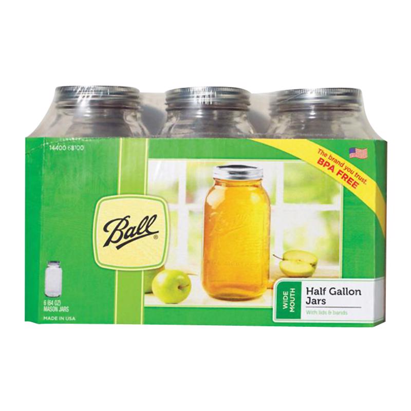 BALL - Ball Wide Mouth Mason Jar 64 oz 6 pk